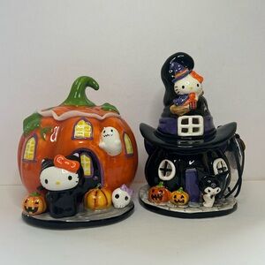 Hello Kitty Halloween Pumpkin House Ceramic & Kuromi Tea Light Halloween House